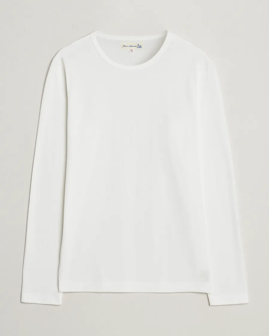 1950s Classic Loopwheeled Longsleeve T-Shirt White