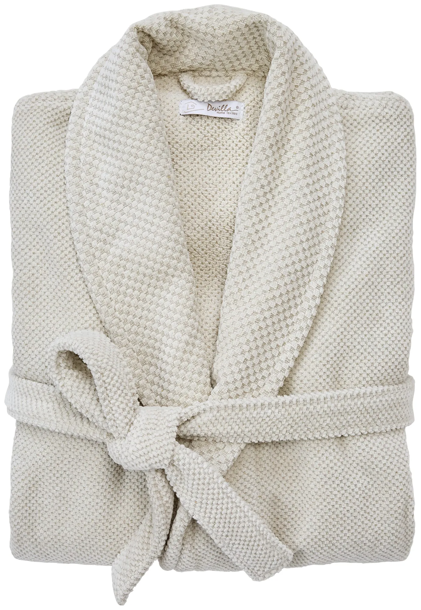 Bademantel Baumwolle-Leinen Unisex, Natur