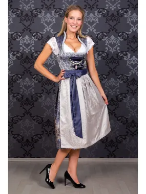Dirndl "Marianna" in Blau/ Silber