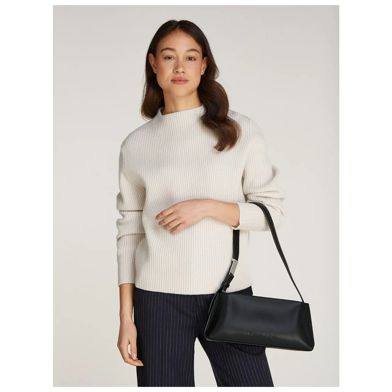 EMBOSSED LOGO SHOULDER BAG