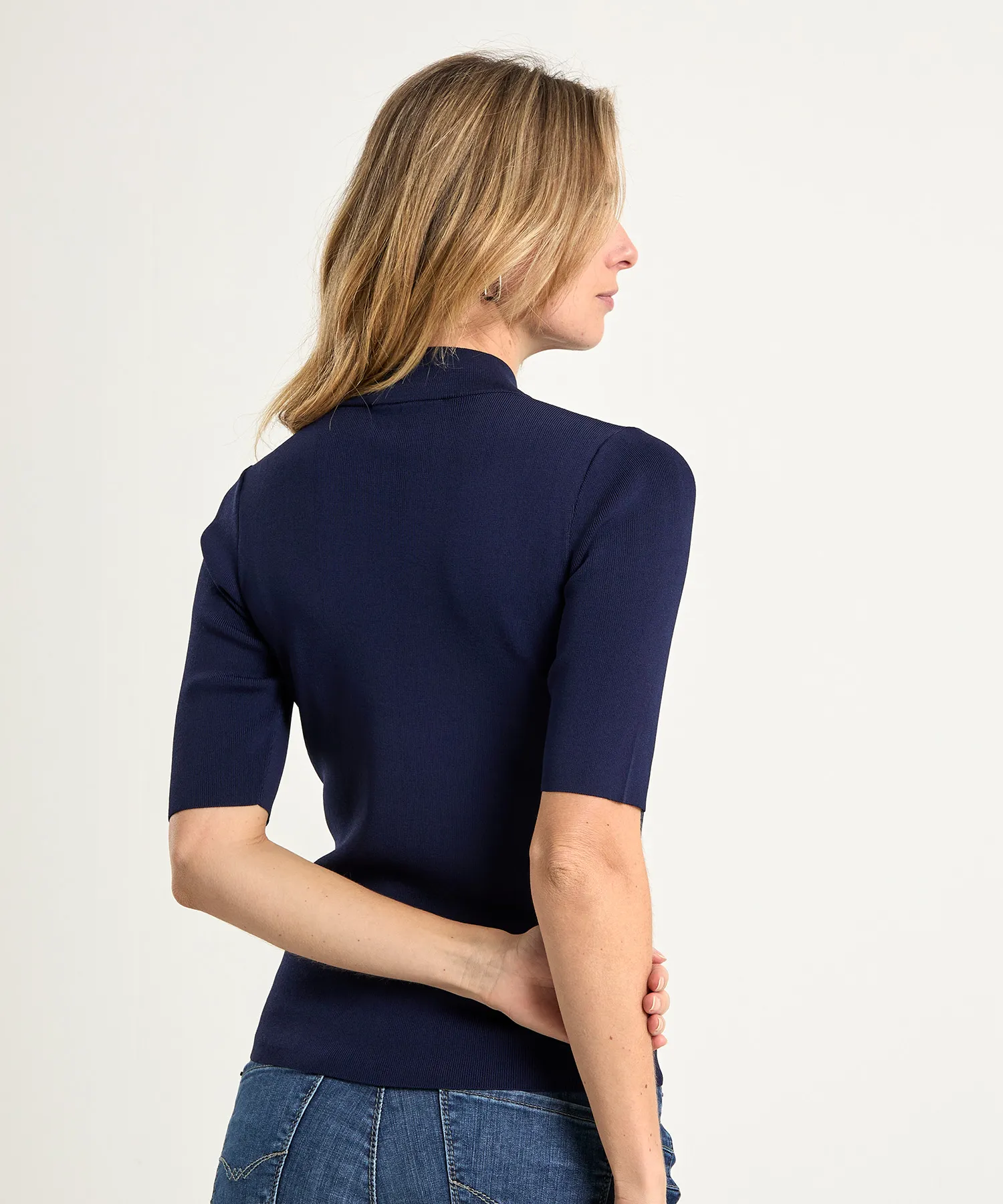 Emotions Pullover mit Krepp-Rollkragen