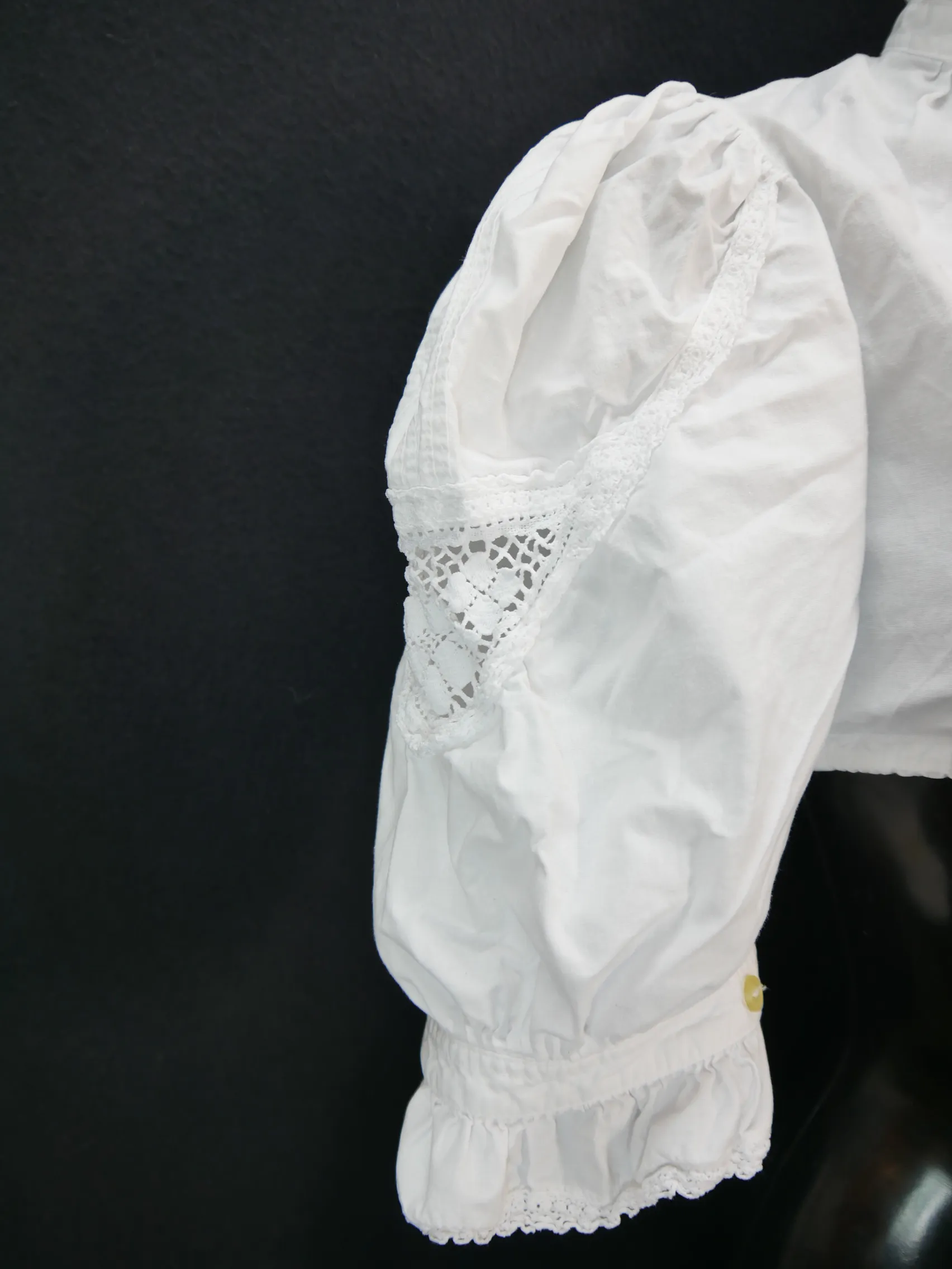 Gr.36 Dirndlbluse weiß Bluse für Dirndl Gössl Baumwolle mit Spitze B9900