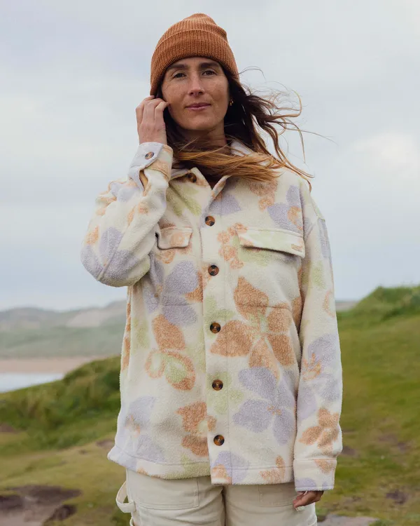 Happy Camper - Hemdjacke mit Knopfverschluss für Frauen