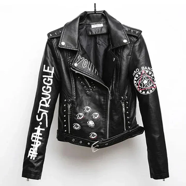Heidi-Mode | Lederjacke Mit Coolem Aufdruck