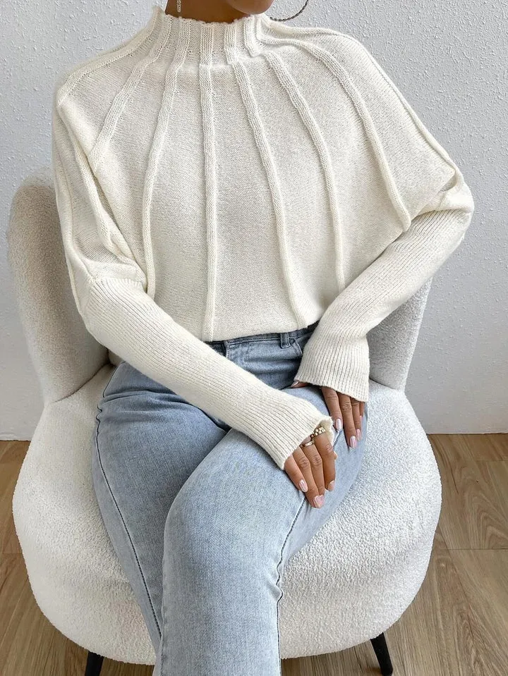 Heidi-Mode | Strick-Kaschmirpullover mit Fledermausärmeln