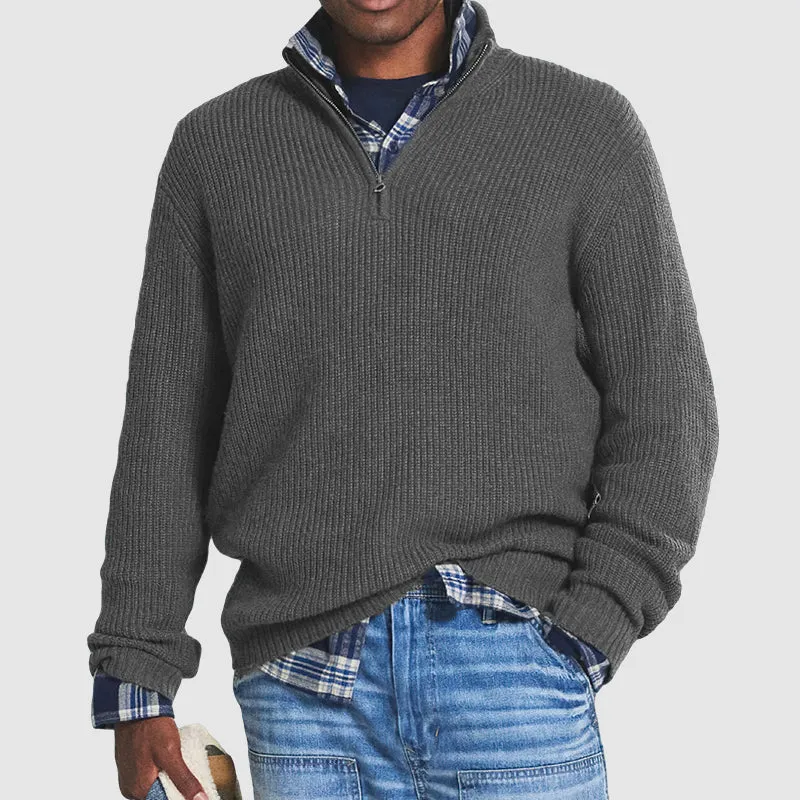 Heidi-Mode | Warmer Kaschmirpullover Mit Reißverschlusskragen
