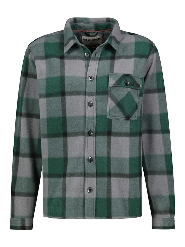 Hemdjacke in Grau/ Grün