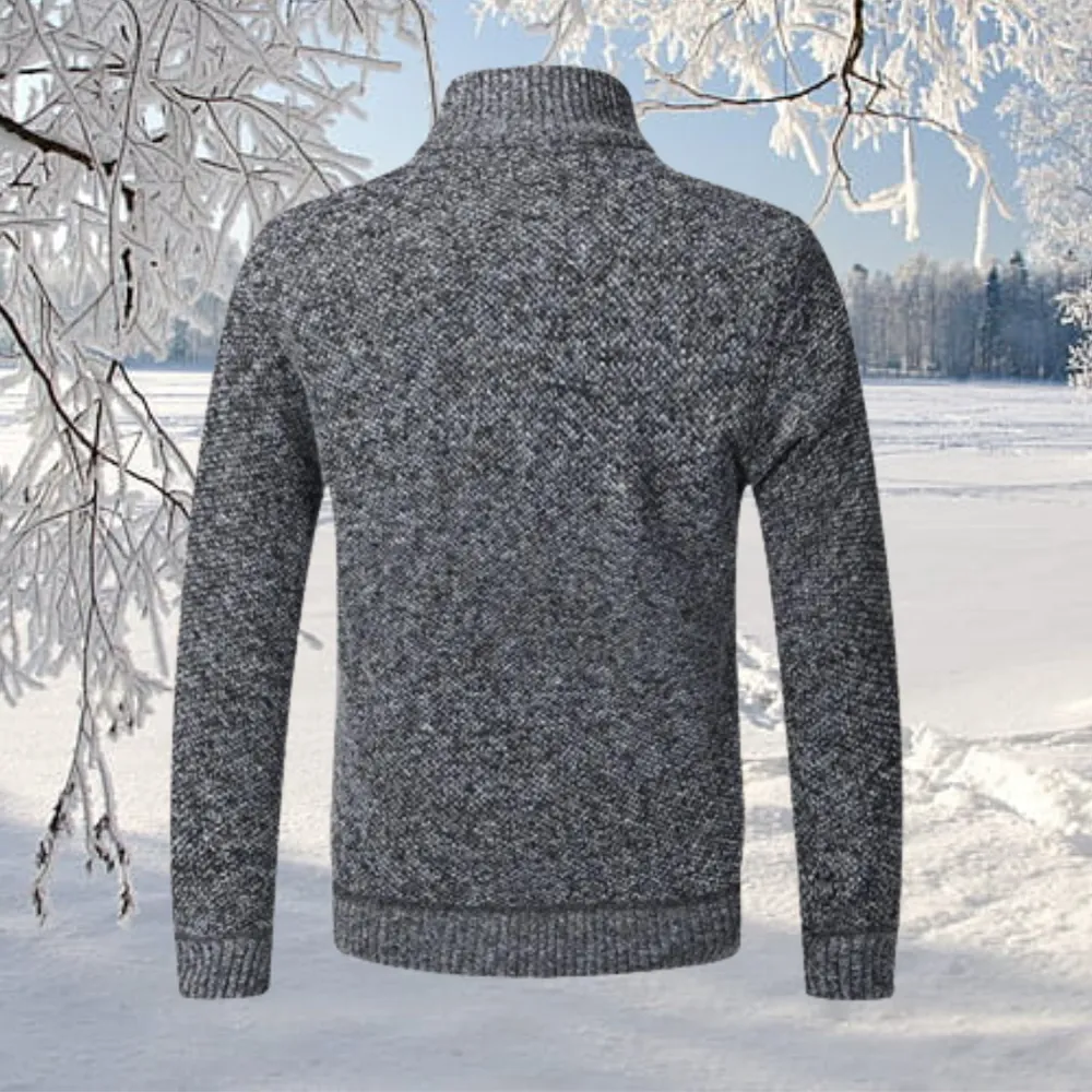 Ignatius | Zeitlose Strickjacke mit Fleece und Reißverschluss