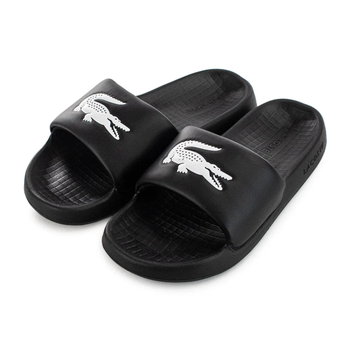 Lacoste Serve Slide 1.0 Badeschuhe 45CFA0002-312 - schwarz-weiss