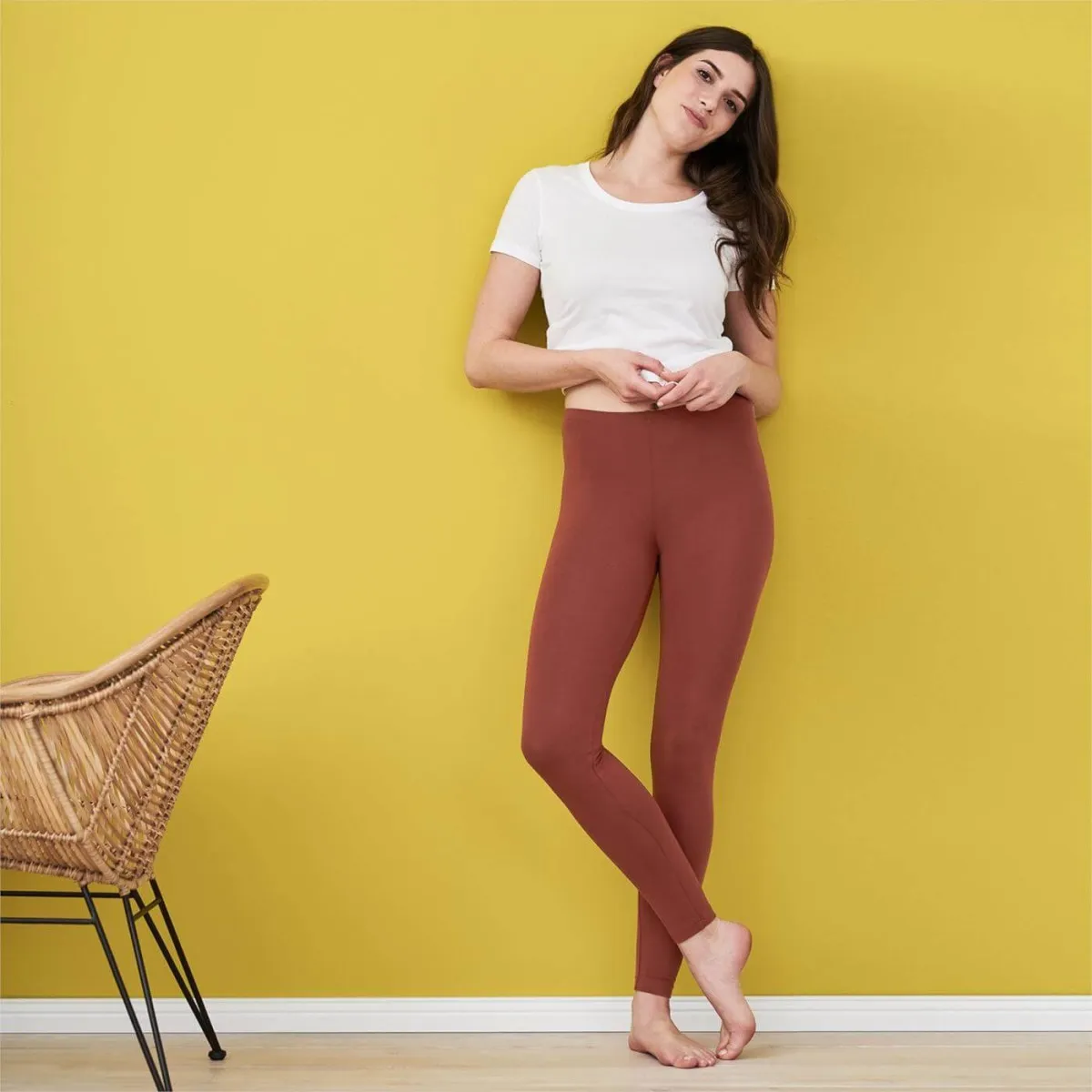 Livingcrafts Damen Leggings Annedore burnt brick