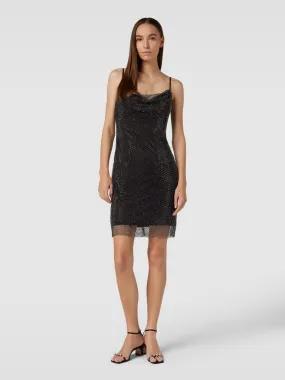 Luxuar Knielanges Cocktailkleid aus Netzstoff mit Glitzer (black) online kaufen