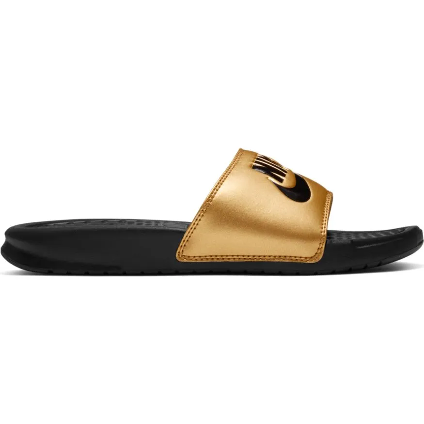 Nike WMNS Benassi JDI  Badeschuhe schwarz gold