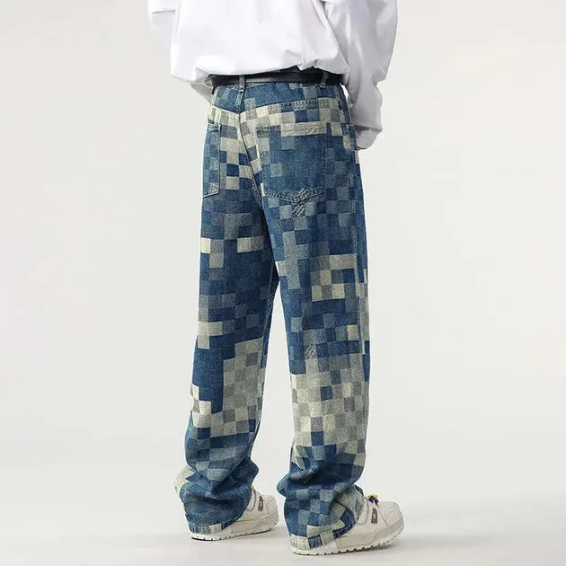Saul - Karierte Jeans im Schachbrettmuster