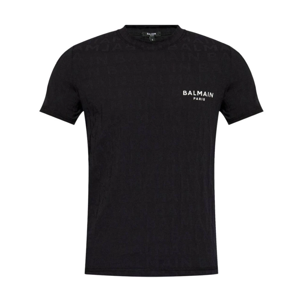 Schwarzes Stretch Slim Fit Logo T-Shirt