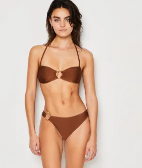Slip Badeanzug Unterteil aus Satin mit Ringdetail AUTRE POLYAMIDE