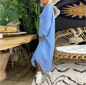 Sommerliche Maxikleid aus Denim für Damen