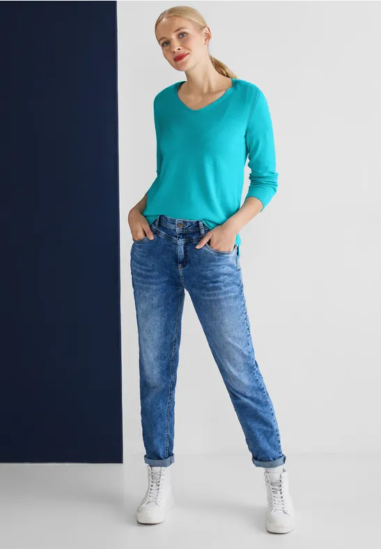 Street One Basic Pullover mit V-Neck 