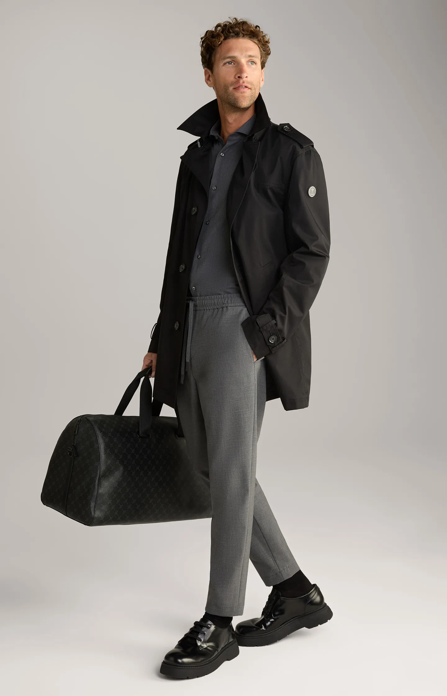 Trench-Jacke Thompson in Schwarz