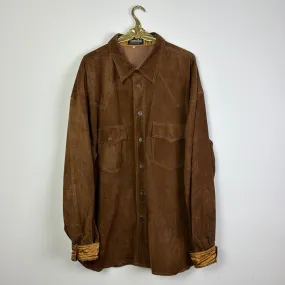 XXL Hemdjacke Wildleder mittelbraun
